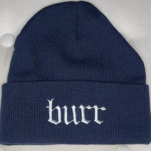 Navy Blue Knit Beanie “burr”